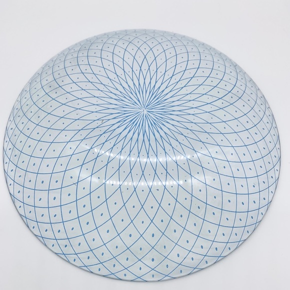 Vintage gorgeous  glass blue bowl with design - Picture 2 of 2